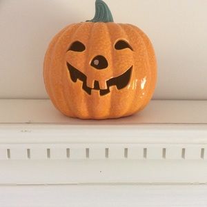 Ceramic pumpkin candle holder